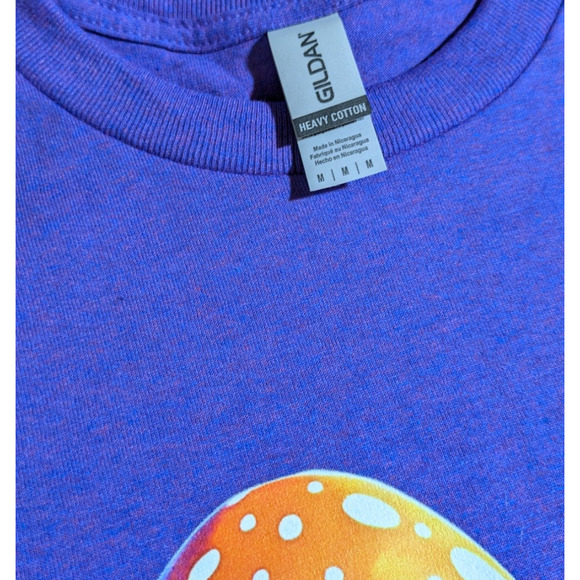Purple - Mushroom - Graphic Tee Shirt - Size M - Picture 6 of 7